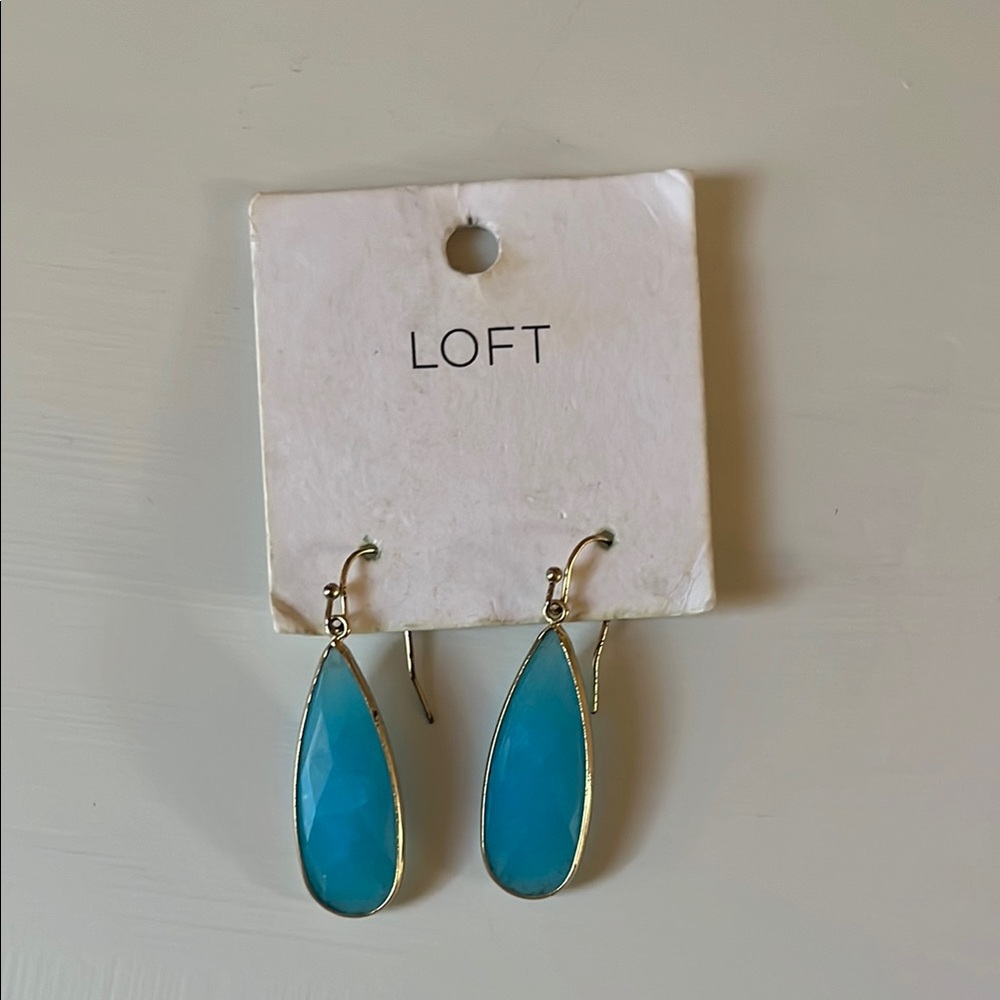 Loft Teardrop Earrings in Blue and Gold